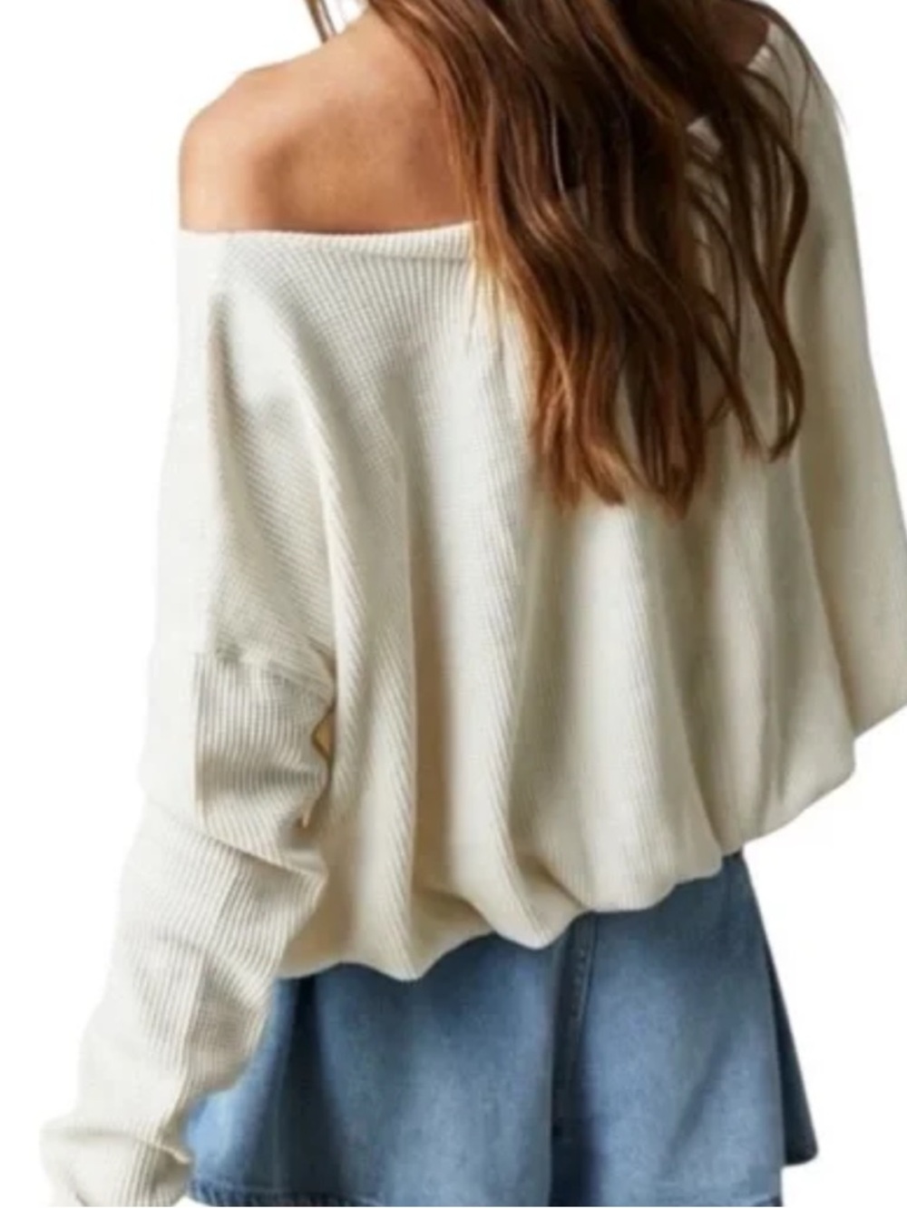 We the free balloon off the shoulder crop top size L